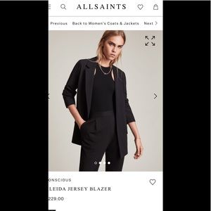 All Saints Aleida Jersey Blazer, Size 4